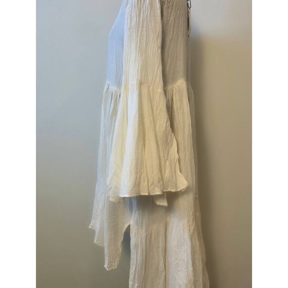 Jaded Gypsy WC Flowy Hi-Low Dress in White Size S/M Pullover Long Sleeve Relaxed - Picture 5 of 6